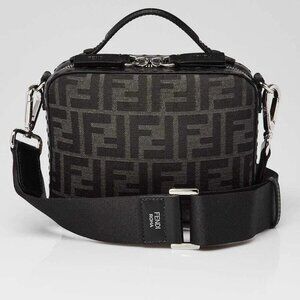 Fendi Black/Grey Canvas/Leather FF Print Mini Suitcase Bag - 7VA552